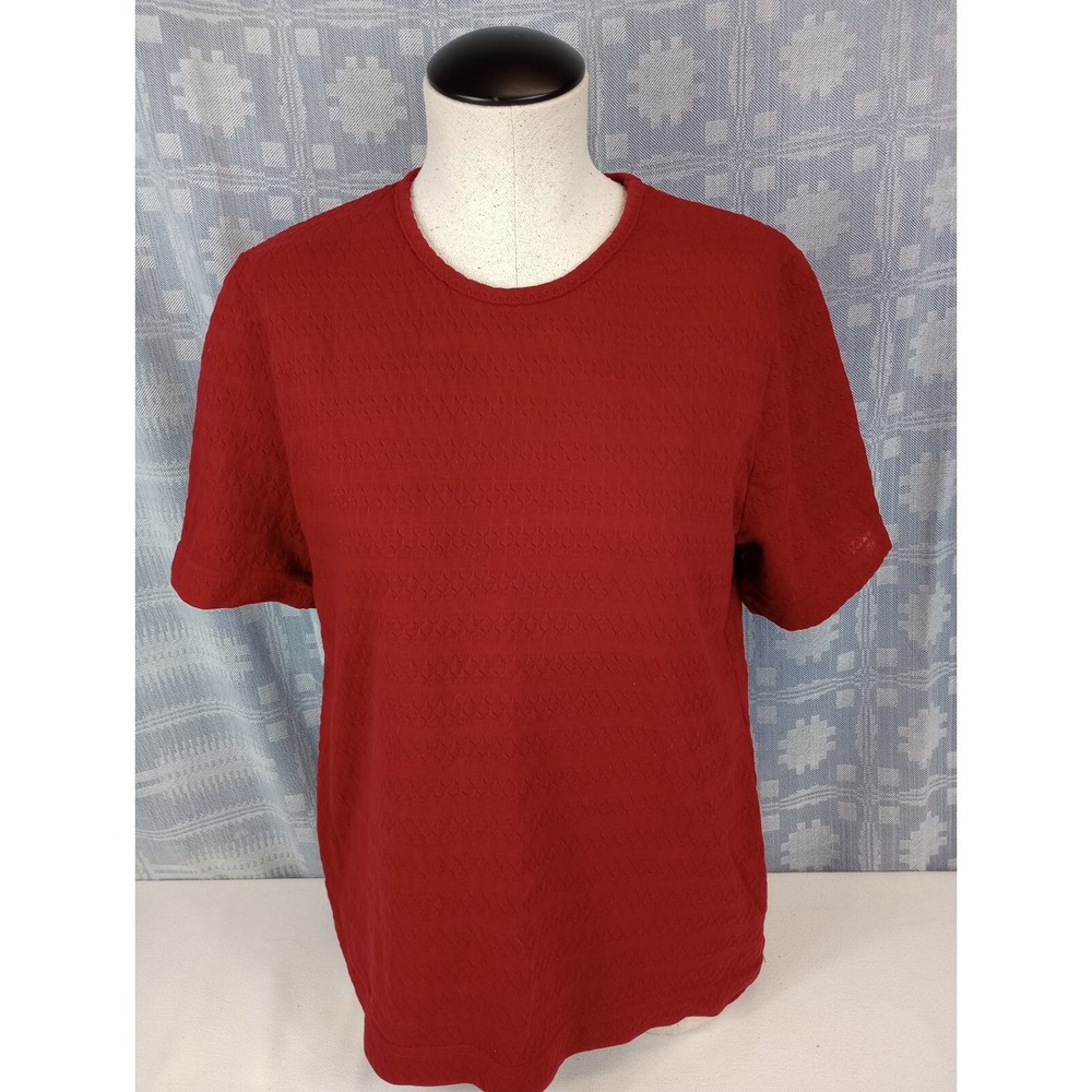Vintage Jantzen T-Shirt Tee Top Size‎ Large Red Blouse Round Neck Short Sleeve